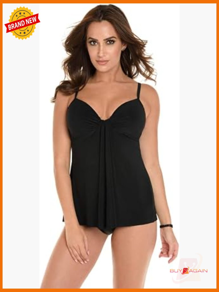Underwire Tankini Top With Tummy Control - High Stretch Nylon Spandex,